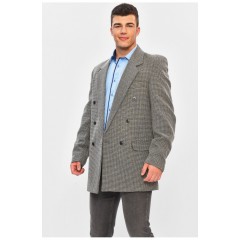 Піджак чоловічий однотонний темно-сірого кольору з принтом 202540L
