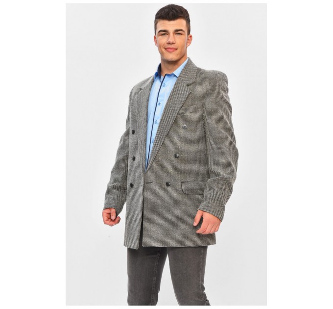 Піджак чоловічий однотонний темно-сірого кольору з принтом 202540L