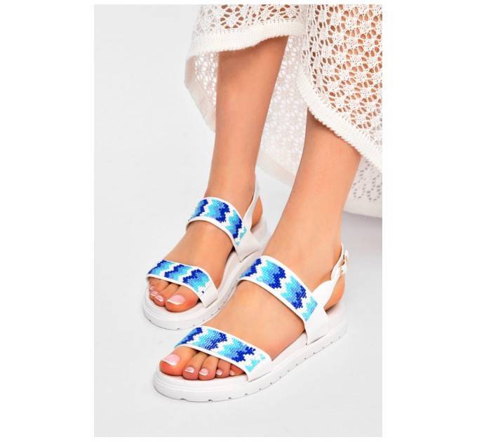 Босоніжки жіночі білого кольору 202831L