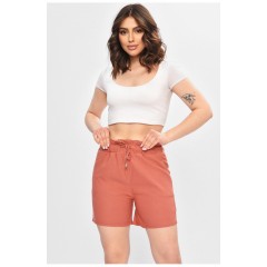 Шорти жіночі однотонні темно-рожевого кольору 203004L