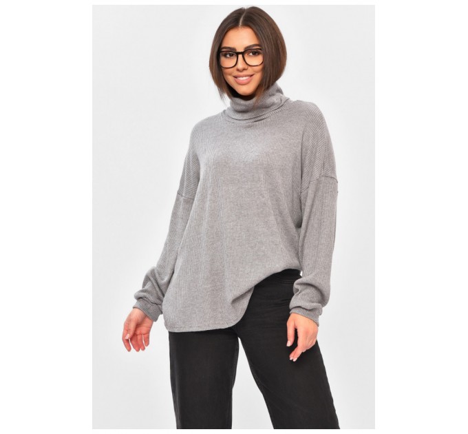 Женская кофта однотонная серого цвета 203203L