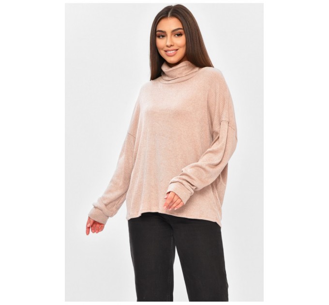 Женская кофта однотонная бежевого цвета 203204L