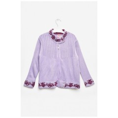 Кофта детская для девочки лилового цвета с принтом 203361L Кофта детская для девочки лилового цвета с принтом 203361L