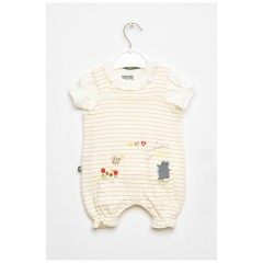 Комбінезон+футболка дитячий для дівчинки молочного кольору 203518L