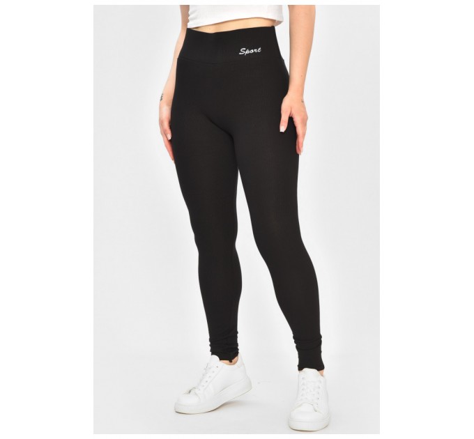 Лосины женские трикотажные черного цвета 203691L