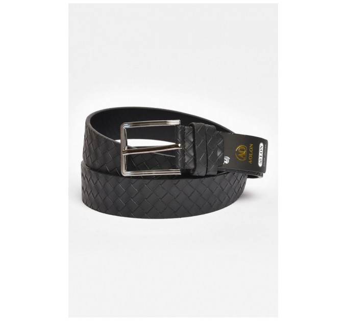 Ремінь чоловічий чорного кольору розмір 140*3,5 см 203918L