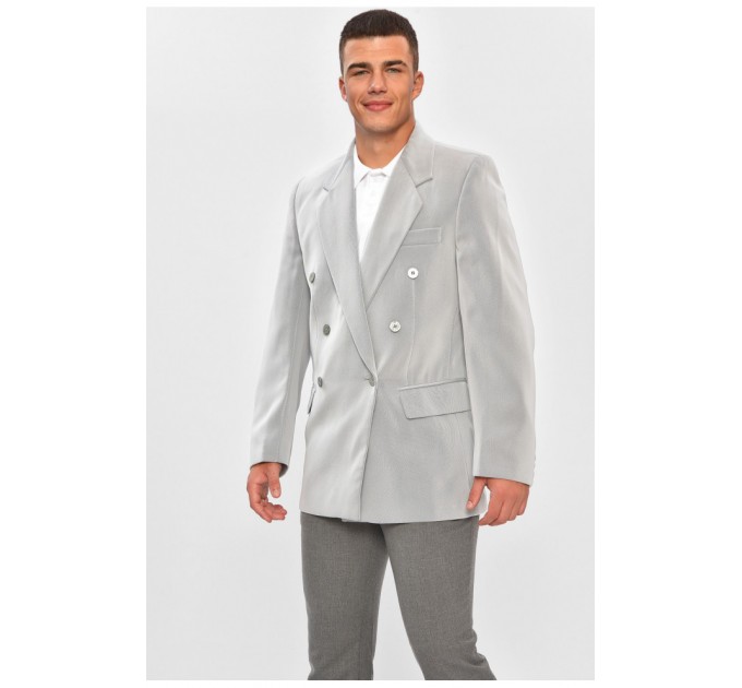 Піджак чоловічий однотонний сірого кольору 204330L