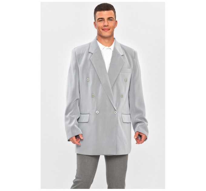 Піджак чоловічий однотонний сірого кольору 204331L