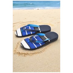Вьетнамки женские пена черно-синего цвета в полоску 204390L Вьетнамки женские пена черно-синего цвета в полоску 204390L