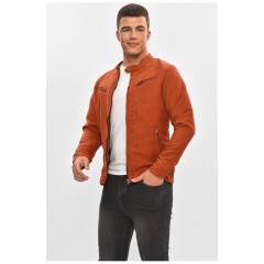 Бомбер чоловічий теракотовий замшевий 204449L