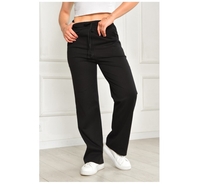 Брюки женские расклешенные черного цвета 204551L