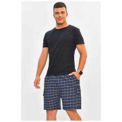 Шорти чоловічі батальні темно-синього з принтом 204557L