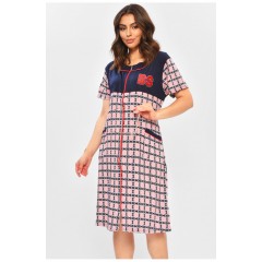 Халат жіночий батальний темно-синього кольору з принтом 204595L