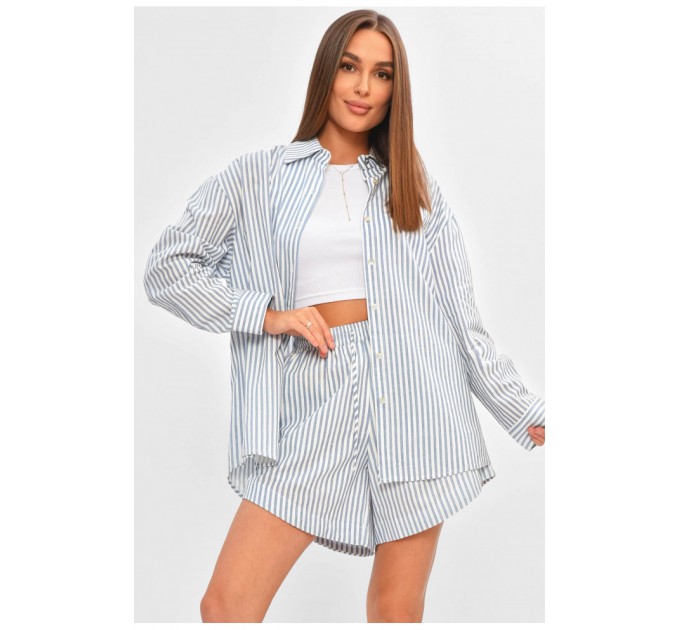 Костюм жіночий блакитного кольору з принтом 204614L