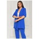 Женский пиджак однотонный синего цвета 204699L