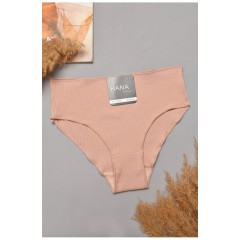 Труси жіночі напівбатальні бежевого кольору 204792L