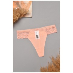 Стрінги жіночі однотонні світло-рожевого кольору 204836L Стрінги жіночі однотонні світло-рожевого кольору 204836L