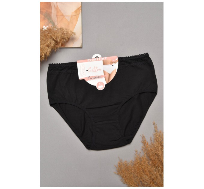 Труси жіночі напівбатальні чорного кольору 204844L