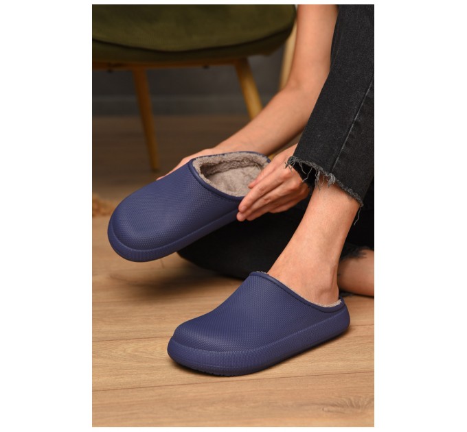 Калоші жіночі без задника утеплені синього кольору 204878L