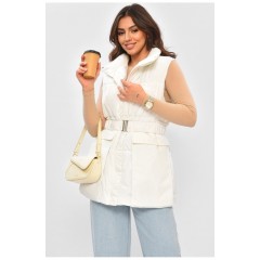 Жилетка жіноча однотонна білого кольору 205033L