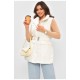 Женская жилетка однотонная белого цвета 205033L