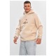 Худі чоловіче на флісі світло-бежевого кольору з принтом 205038L