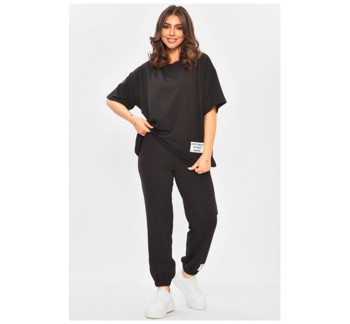 Спортивний костюм жіночий чорного кольору 205130L