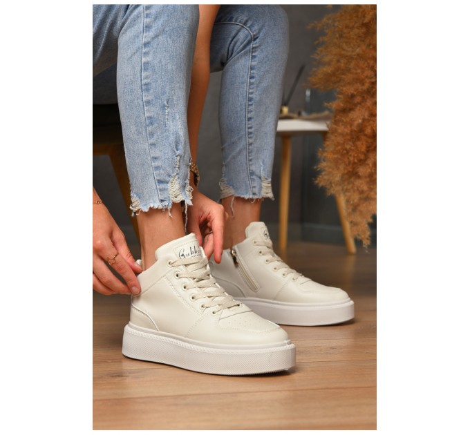 Черевики жіночі демісезонні світло-бежевого кольору 205241L