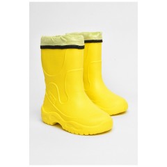 Чоботи піна дитячі для підлітка жовтого кольору зі з`ємною шкарпеткою 205410L