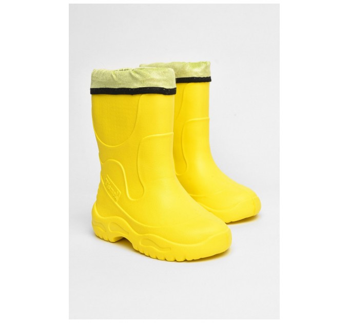 Чоботи піна дитячі для підлітка жовтого кольору зі з`ємною шкарпеткою 205410L