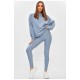 Женский костюм однотонный голубого цвета 205768L