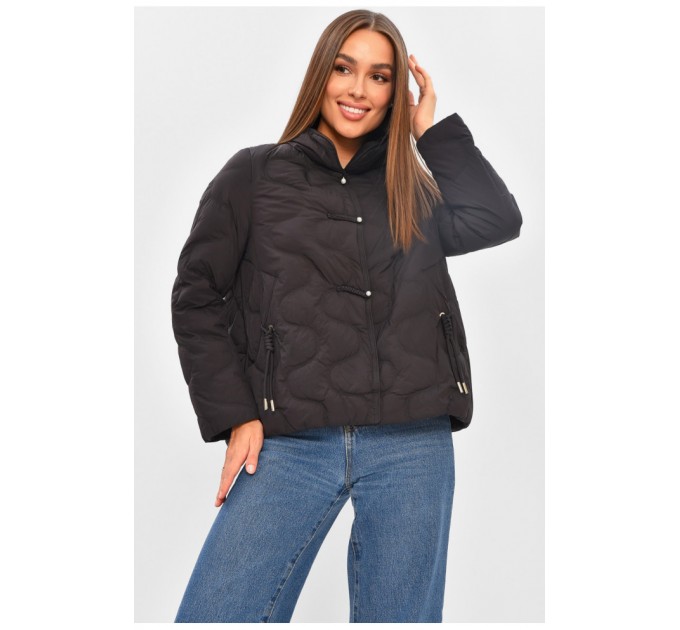 Куртка жіноча демісезонна чорного кольору 205796L