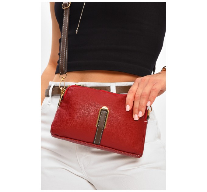 Сумка женская из экокожи красного цвета 205824L