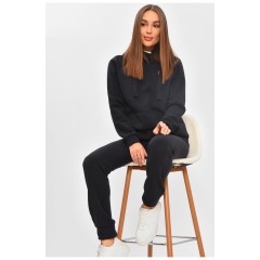 Спортивний костюм жіночий на флісі темно-синього кольору 205841L