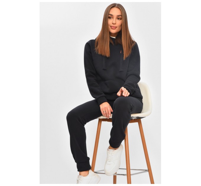 Спортивний костюм жіночий на флісі темно-синього кольору 205841L