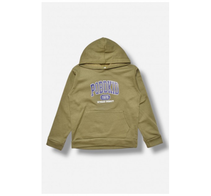 Світшот дитячий для хлопчика на флісі кольору хакі 205992L