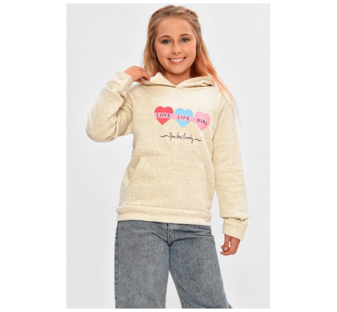 Світшот дитячий для дівчинки на флісі сірого кольору 206030L