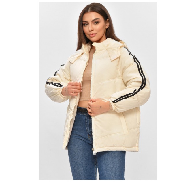 Куртка женская еврозима молочного цвета 206154L