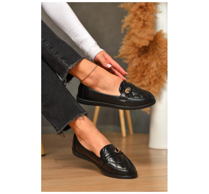 Туфли-лоферы женские черного цвета 206175L