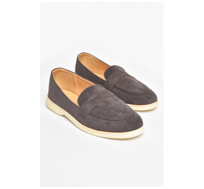 Туфли-лоферы женские серого цвета 206177L