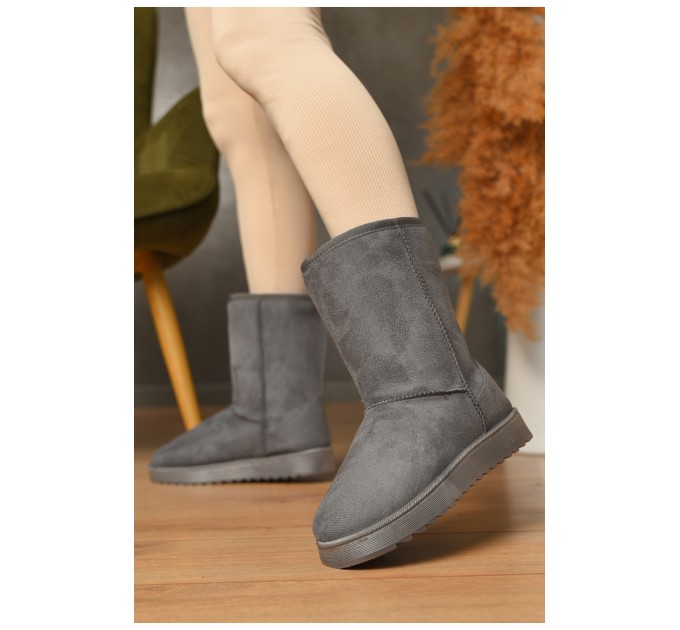 Угги женские серого цвета на меху 206207L