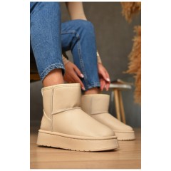 Уггі жіночі на хутрі бежевого кольору 206212L