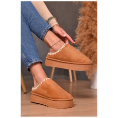 Капці-уггі жіночі коричневого кольору штучна замша 206225L
