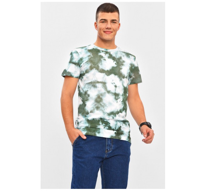 Футболка чоловіча зеленого кольору з принтом 206293L