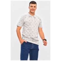 Футболка чоловіча сірого кольору з принтом 206324L