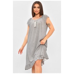 Нічна сорочка жіноча напівбатальна сірого кольору з принтом 206458L Нічна сорочка жіноча напівбатальна сірого кольору з принтом 206458L