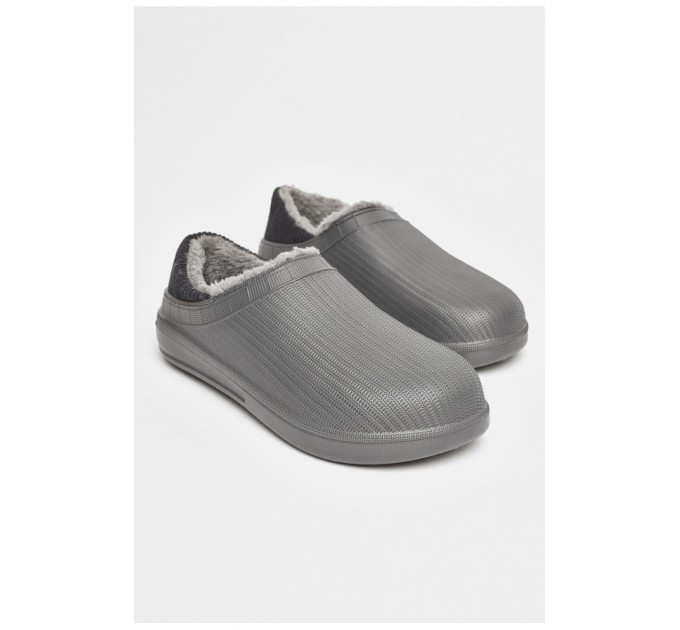 Галоши мужские на меху серого цвета 206565L