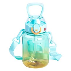 Пляшка для напоїв з ремінцем та трубочкою 700 мл, м'ятний