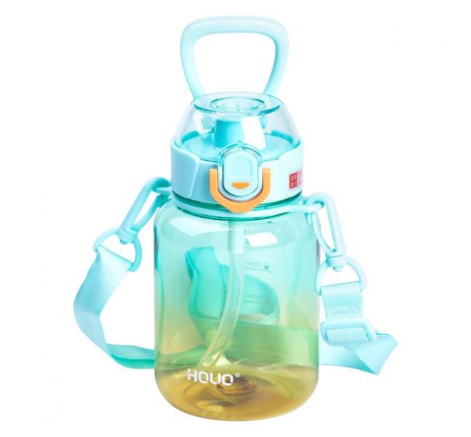 Бутылка для напитков с ремешком и трубочкой 700 мл, мятный