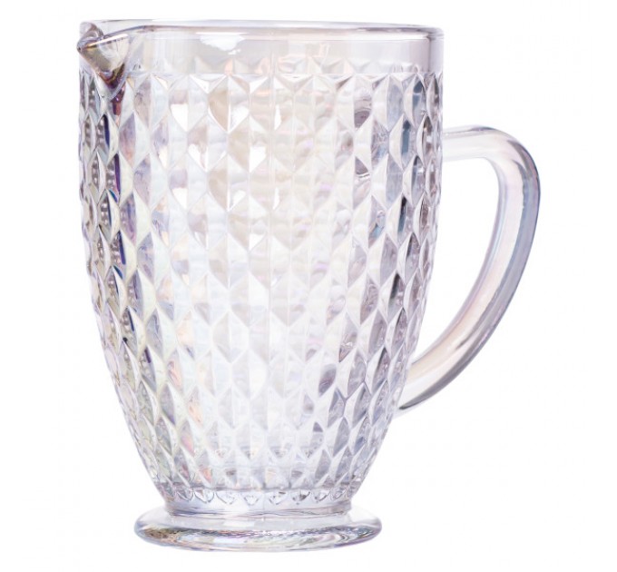 Глечик для напоїв 1,2 л рельєфний з товстого скла, rainbow